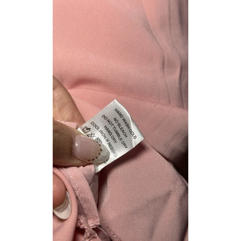 More To Come Revolve Ruffle Long Sleeves Blush Mini Dress Size S - Picture 8 of 13